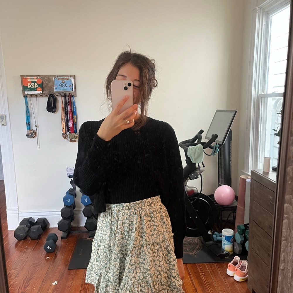 Floral Green Skirt